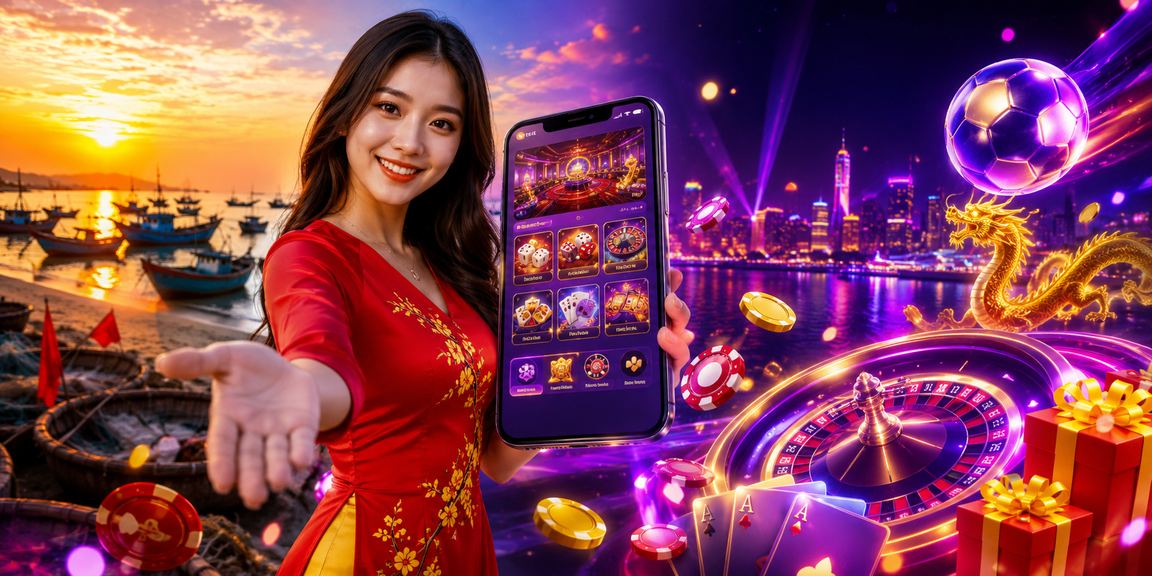 Người dùng trải nghiệm casino trực tuyến trên điện thoại tại bãi biển Mũi Né nắng đẹp